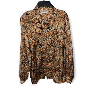 Vintage Heritage House Blouse Sz 12 Metal Buttons EUC